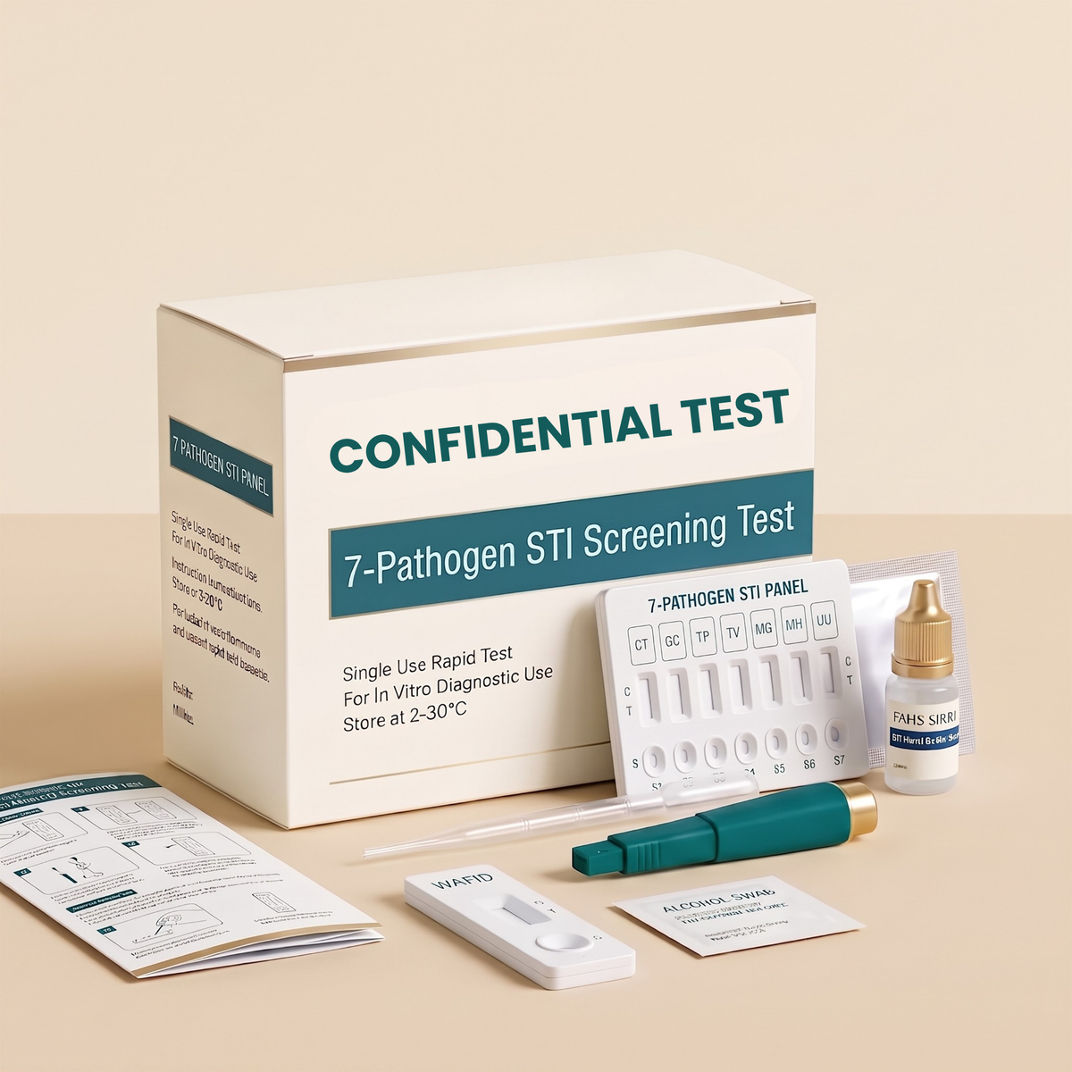 [en] 7-pathogen screening kit with items

